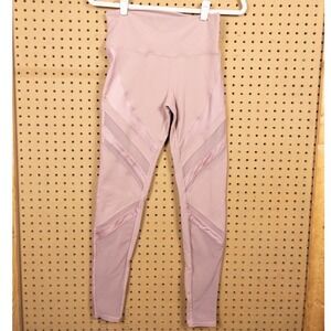 Alo Yoga High-Waist Moto Leggings Dusty Rose Pink Mesh Panel Yoga Pants Women M